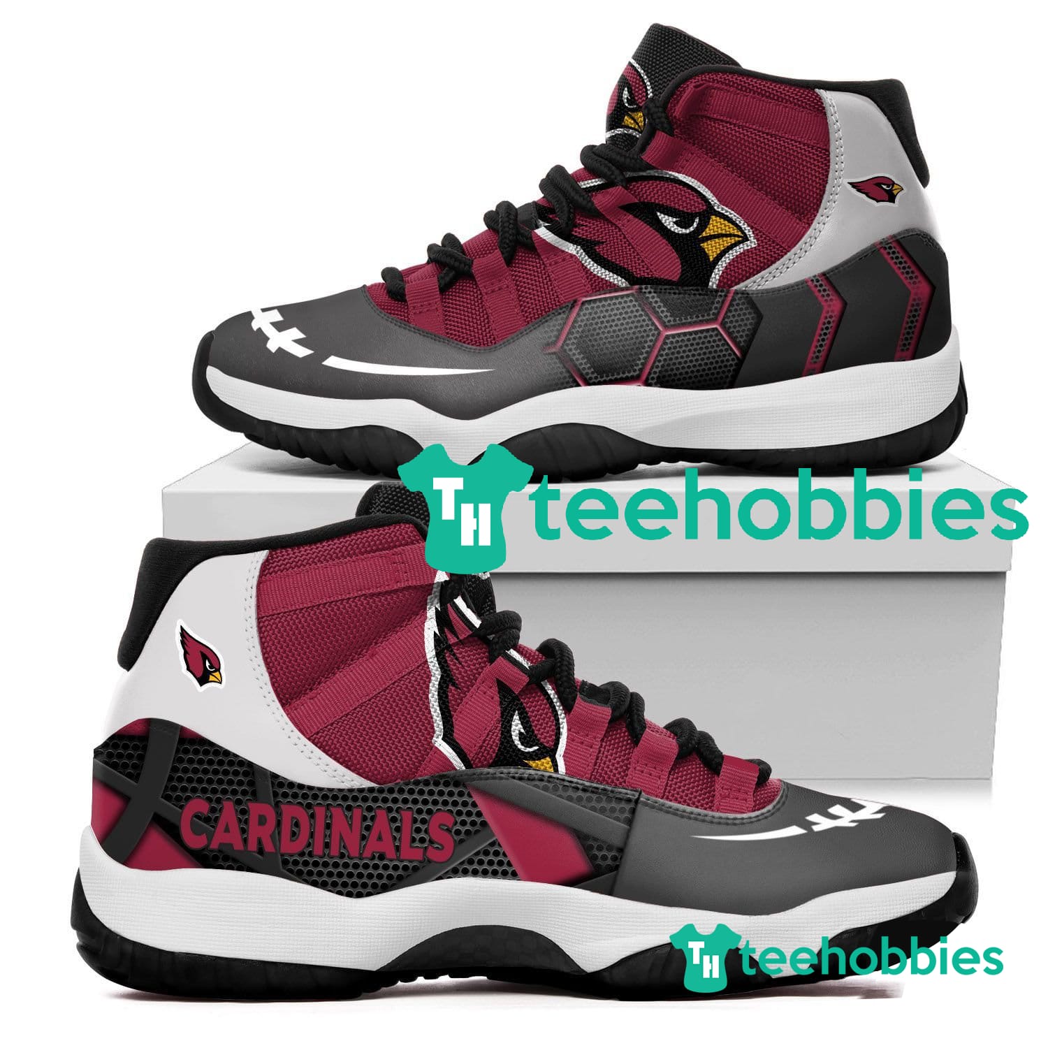 Arizona Cardinals New Air Jordan 11 Sneakers Shoes Concord Bred Retro Design Men Women Product photo 1