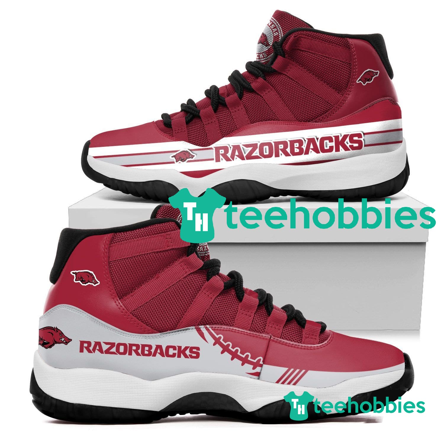 Arkansas Razorbacks New Air Jordan 11 Sneakers Shoes Product photo 1