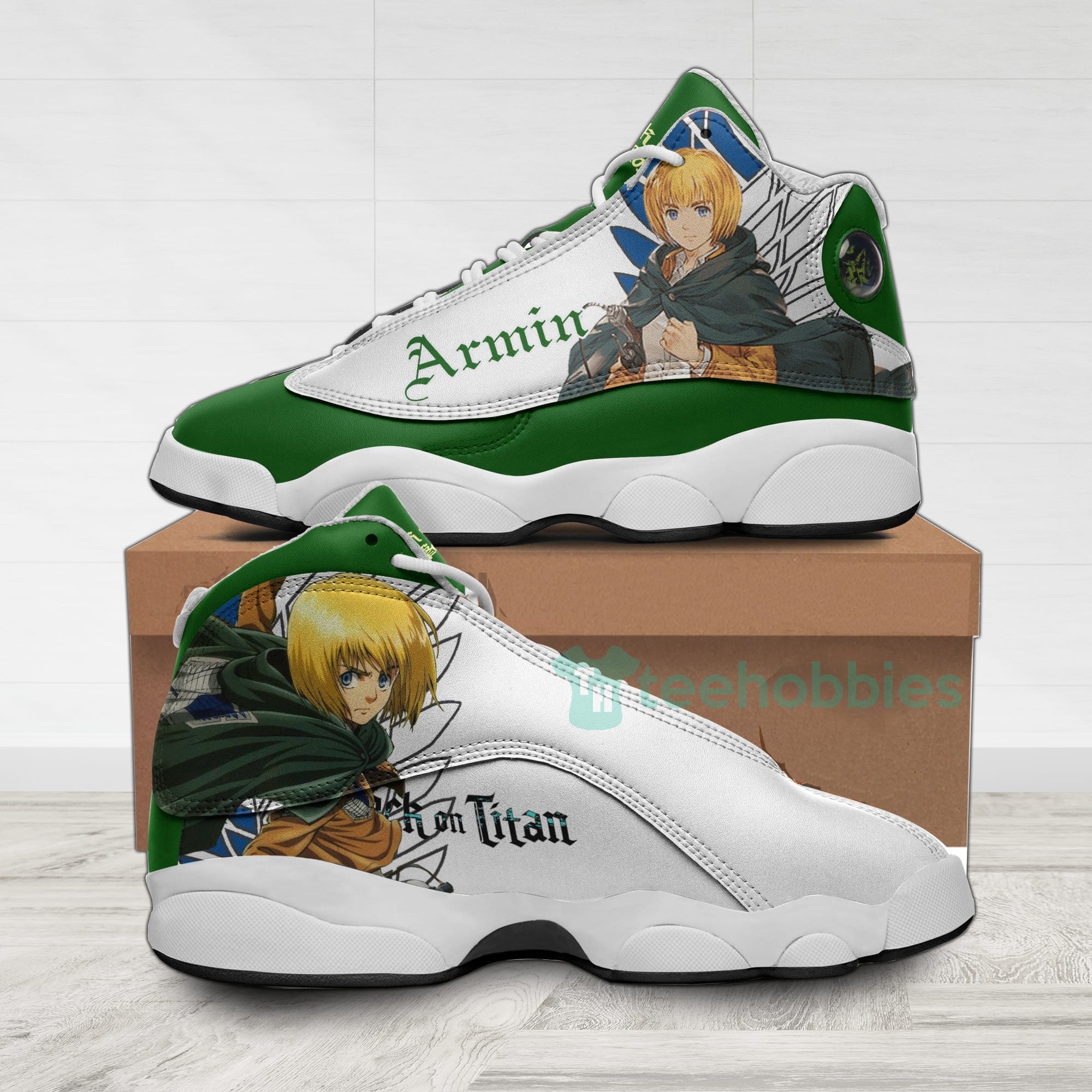 Armin Arlert Custom Attack On Titan Anime Air Jordan 13 Shoes Product photo 1