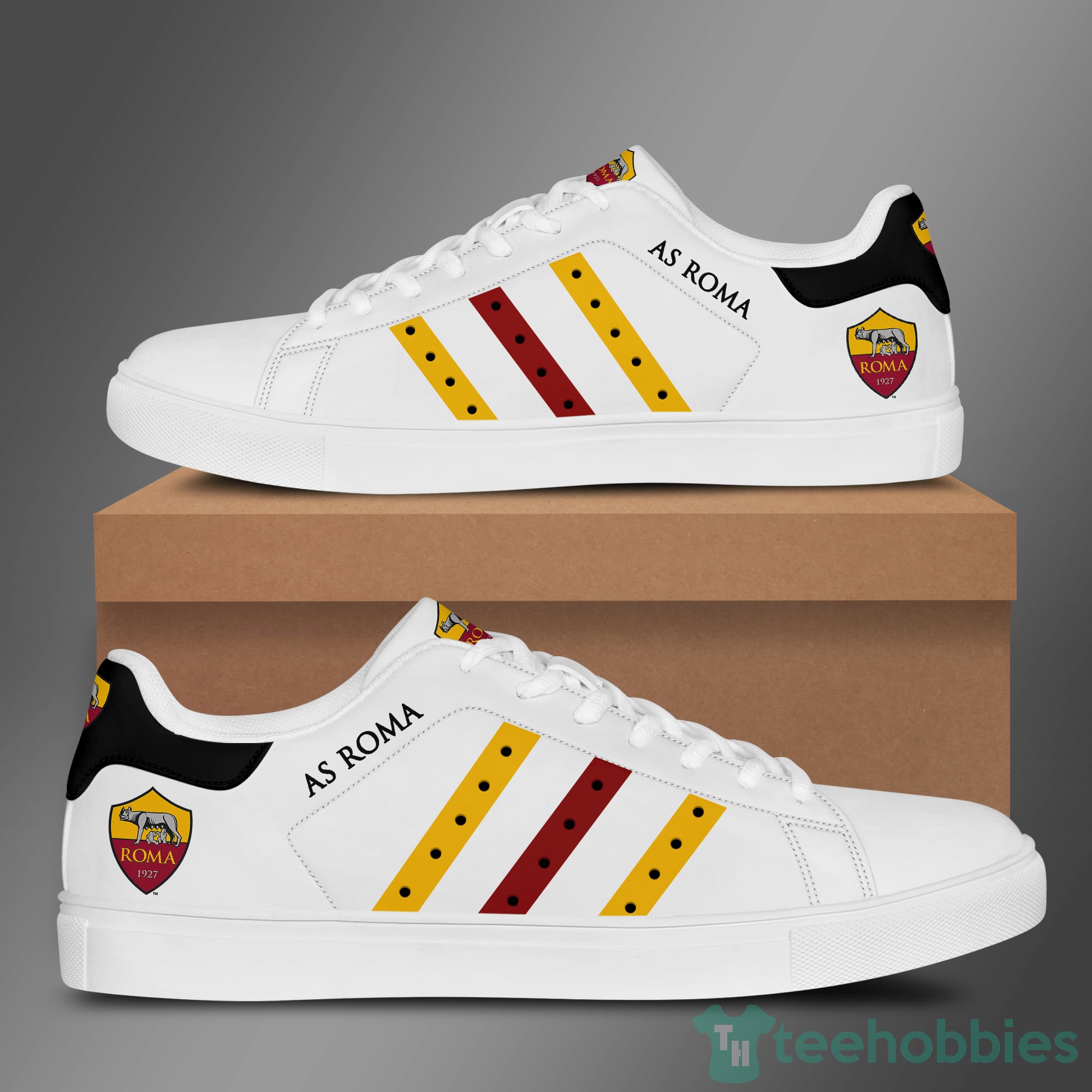 As Roma For Fan White Low Top Skate Shoes Product photo 1