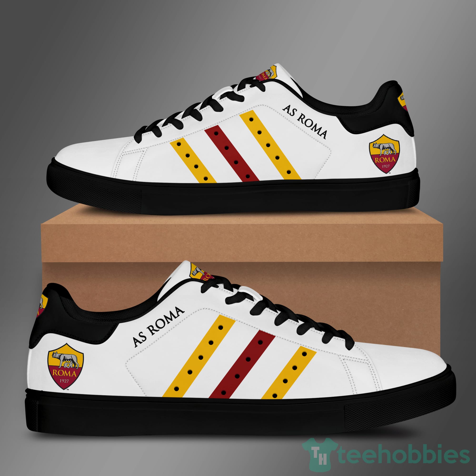As Roma For Fan White Low Top Skate Shoes Product photo 2