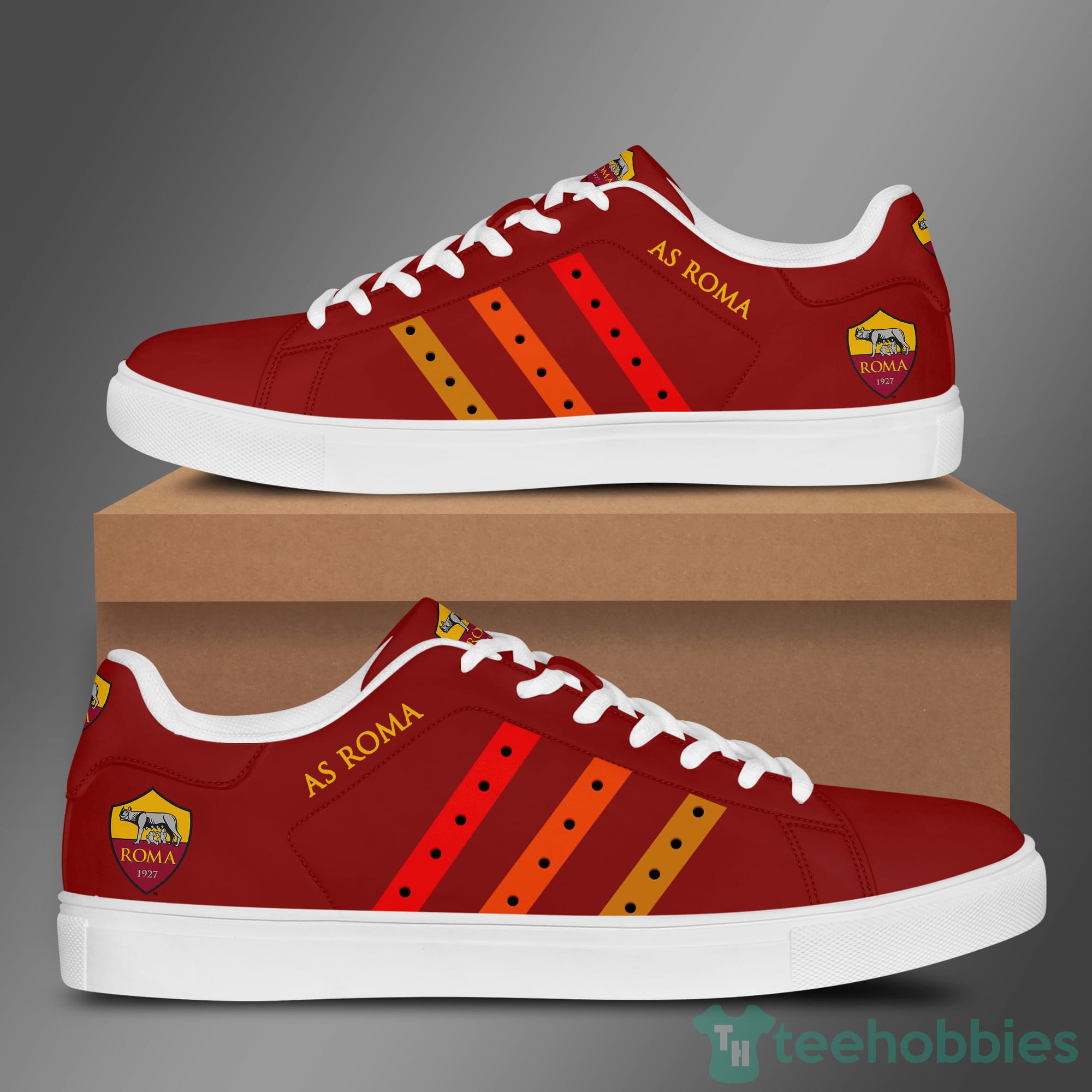 As Roma Red Low Top Skate Shoes Product photo 1