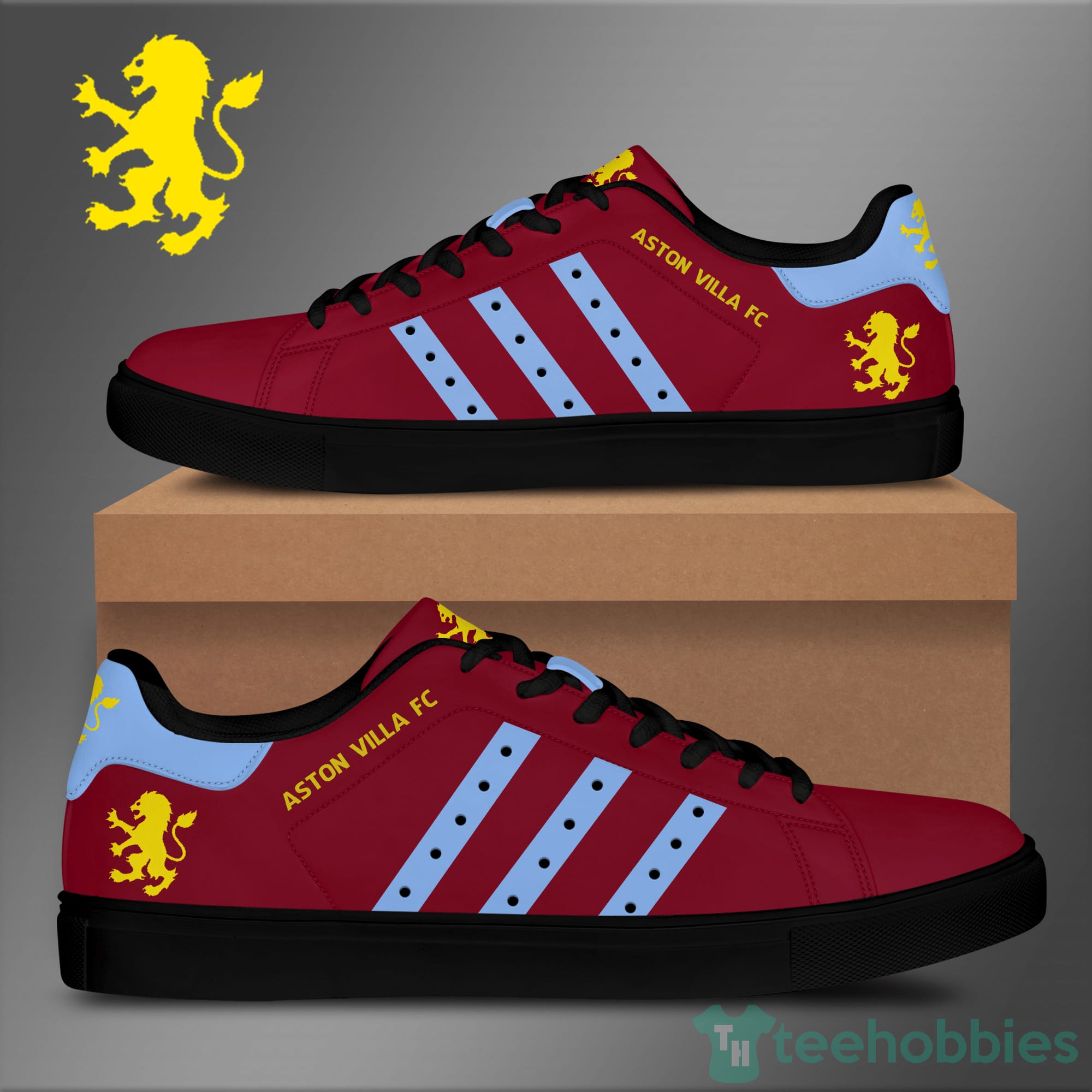 Aston Villa Fc Red Low Top Skate Shoes Product photo 2