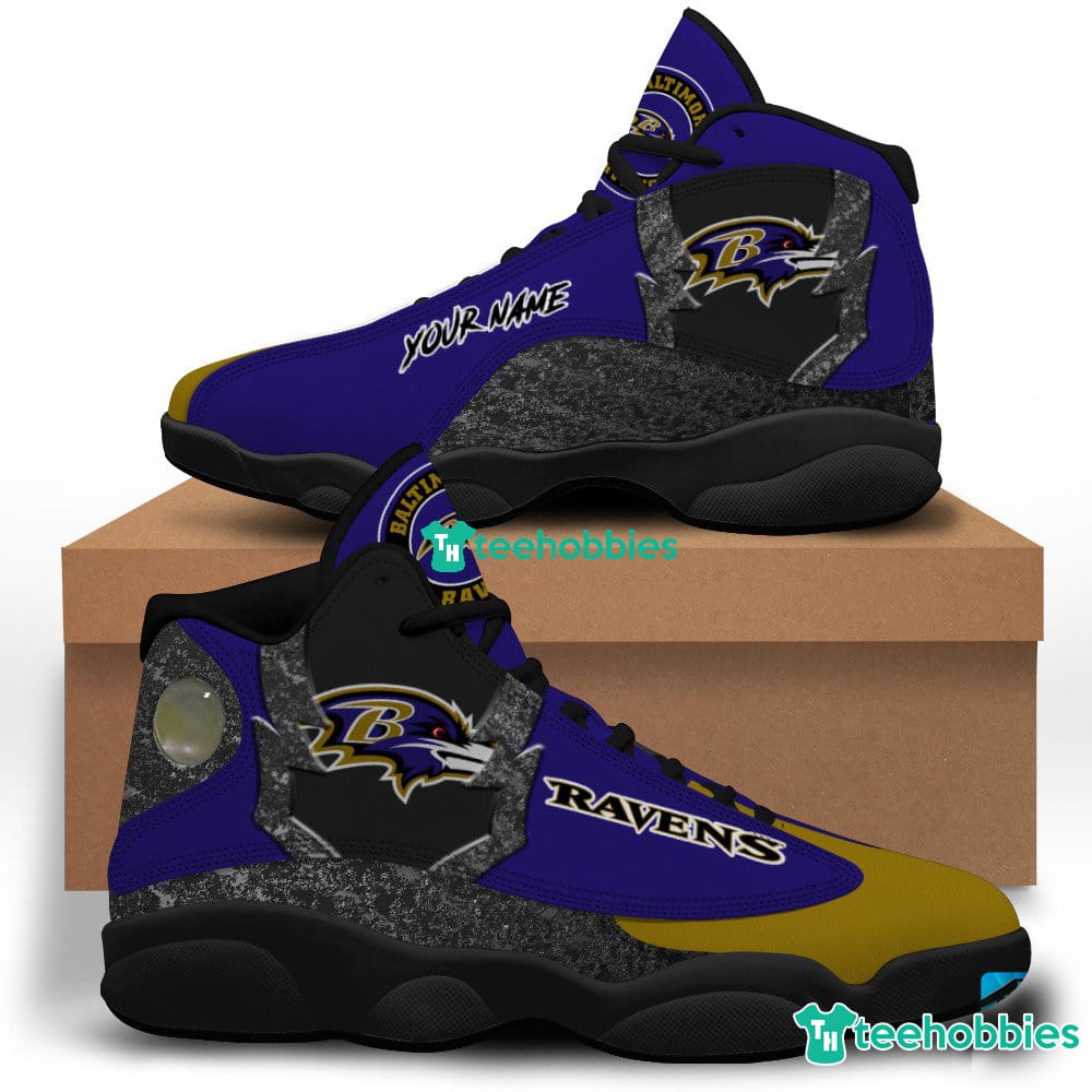 Baltimore Ravens Air Jordan 13 Sneakers Shoes Custom Name Personalized Gifts Product photo 1