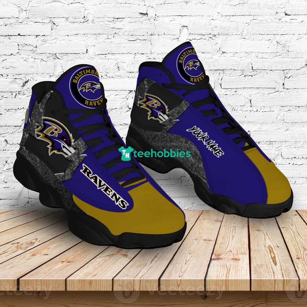 Baltimore Ravens Air Jordan 13 Sneakers Shoes Custom Name Personalized Gifts Product photo 2