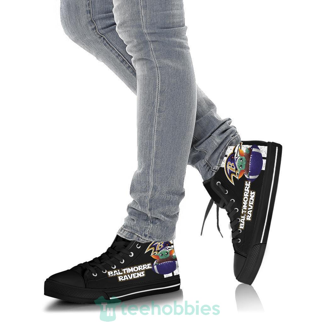 Baltimore Ravens  Baby Yoda High Top Shoes Product photo 2