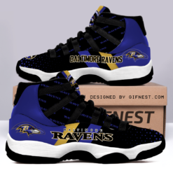 Baltimore Ravens For Fans Air Jordan 11 Shoes - Men's Air Jordan 11 - Black