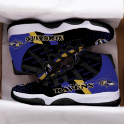 Baltimore Ravens For Fans Air Jordan 11 Shoes - Women's Air Jordan 11 - Black