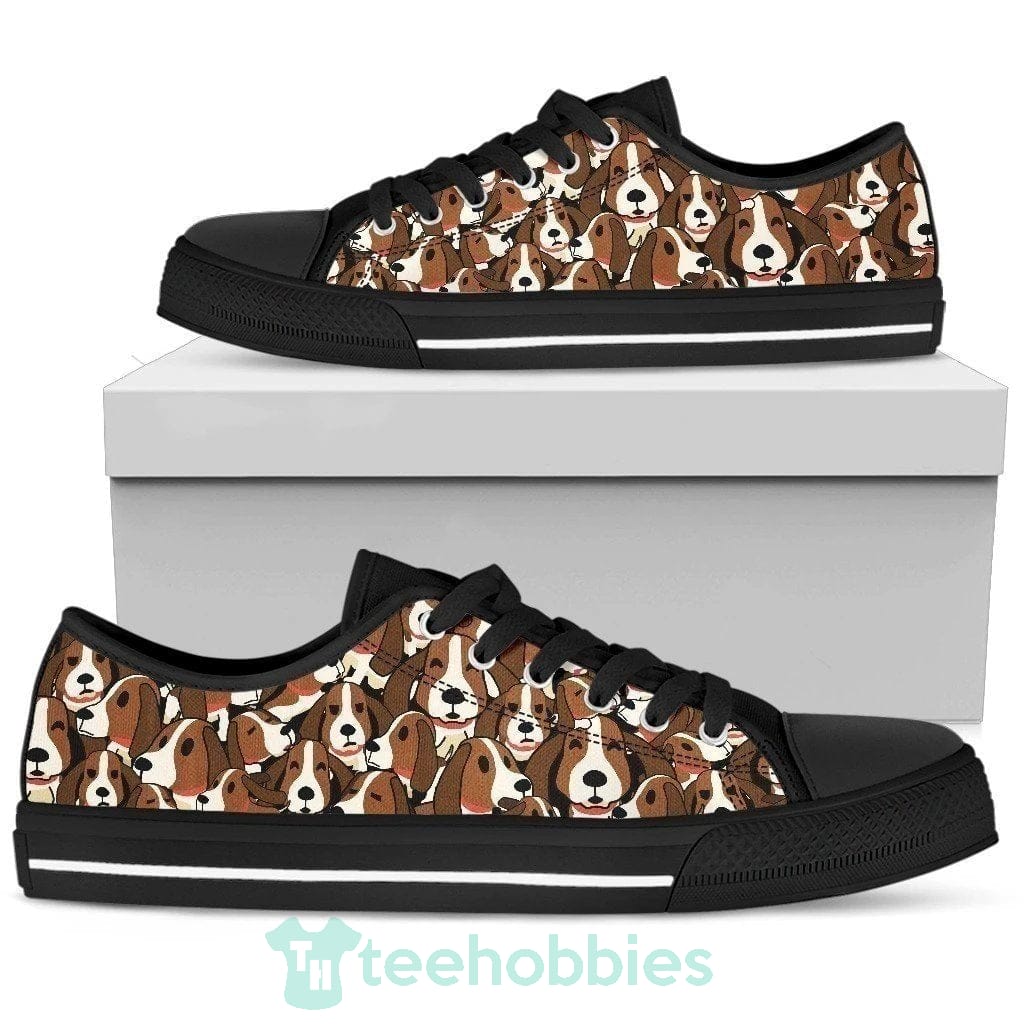Basset Hound Sneakers Low Top Shoes Dog Lover