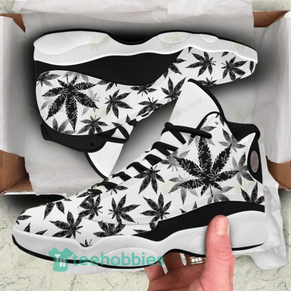 Black Weed Leaf Pattern Air Jordan 13 Sneaker Shoes