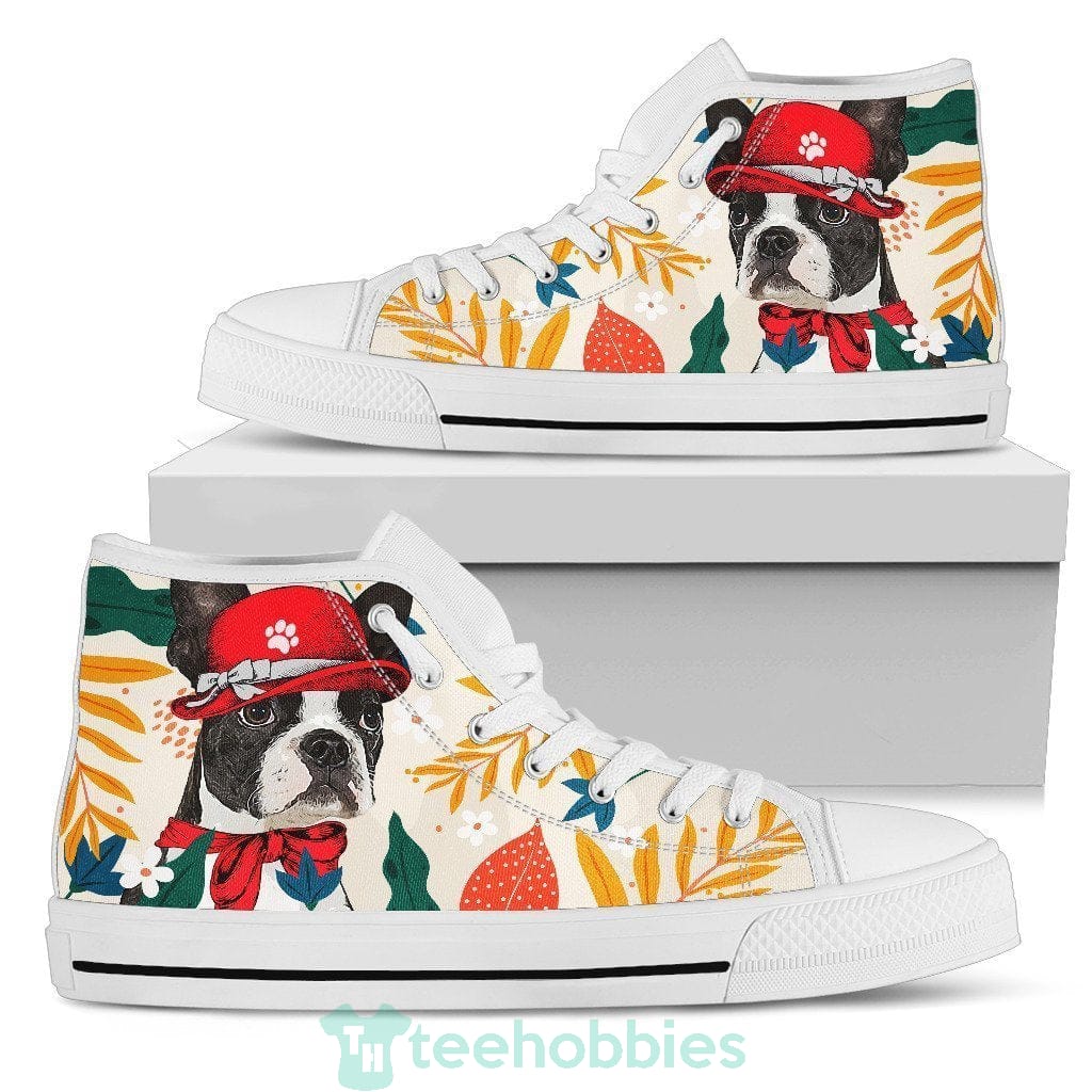 Boston Terrier Dog Women High Top Shoes Funny