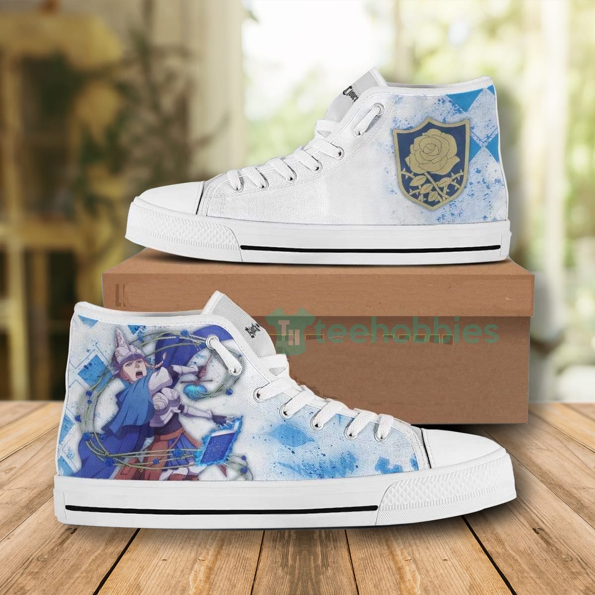 Charlotte Roselei High Top Canvas Shoes Custom Black Clover Product photo 1