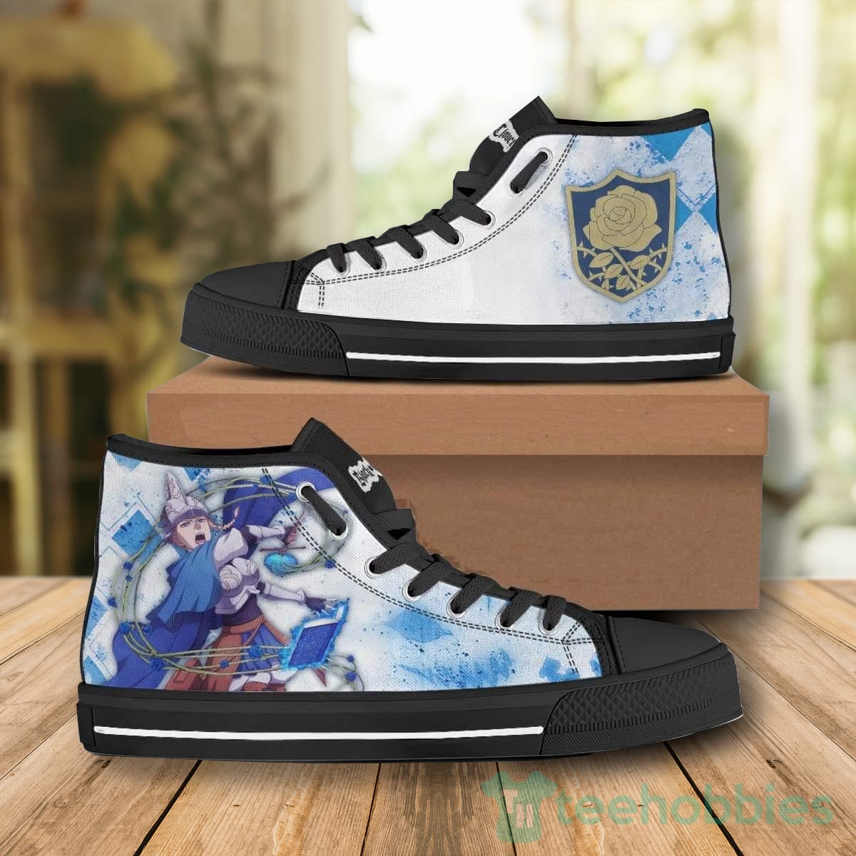 Charlotte Roselei High Top Canvas Shoes Custom Black Clover Product photo 2