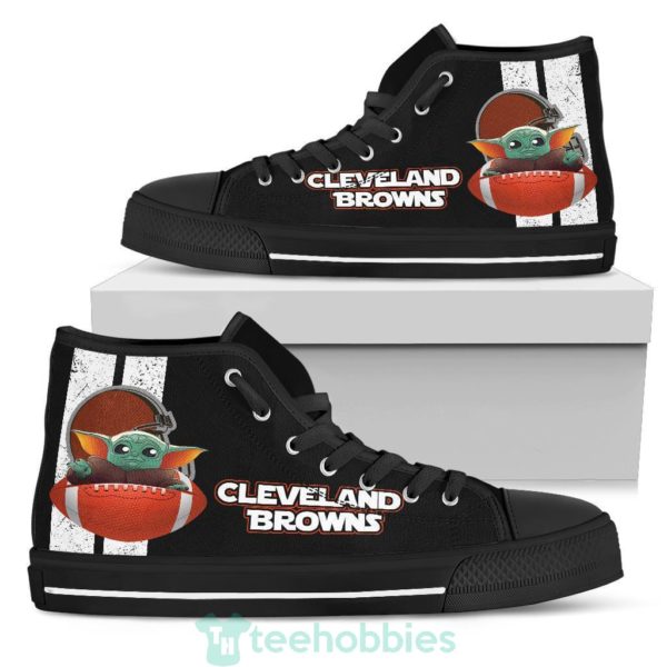 cleveland browns baby yoda high top shoes 1 9ewy0 600x600px Cleveland Browns Baby Yoda High Top Shoes
