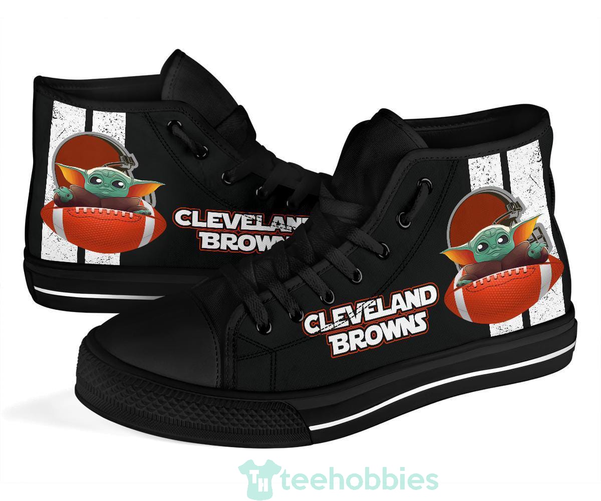 Cleveland Browns  Baby Yoda High Top Shoes Product photo 2
