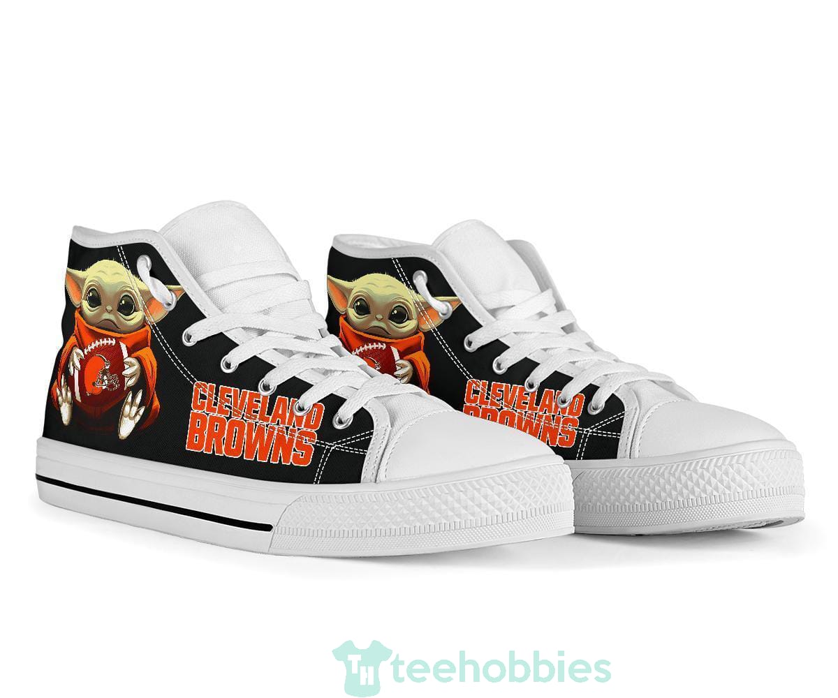 Cleveland Browns Cute Baby Yoda High Top Shoes Fan Gift Product photo 2