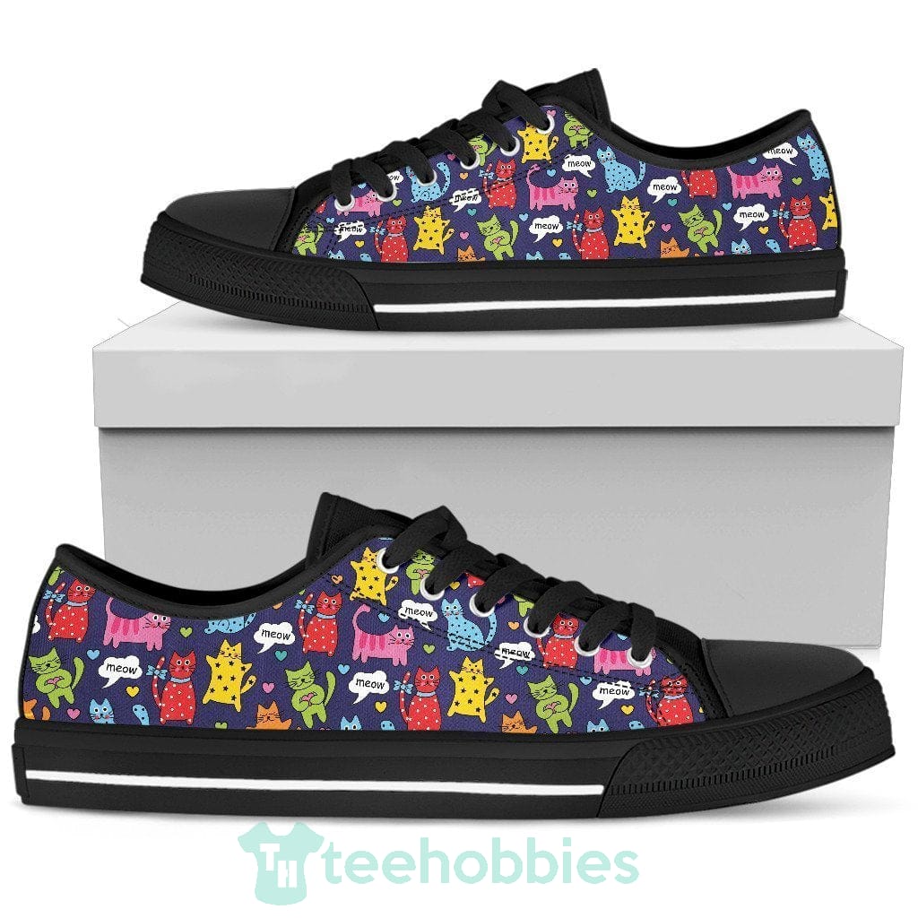 Colorful Cats Sneakers Low Top Shoes Cat Lover