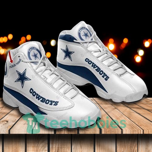Custom Name Dallas Cowboys White Air Jordan 13 Sneaker Shoes