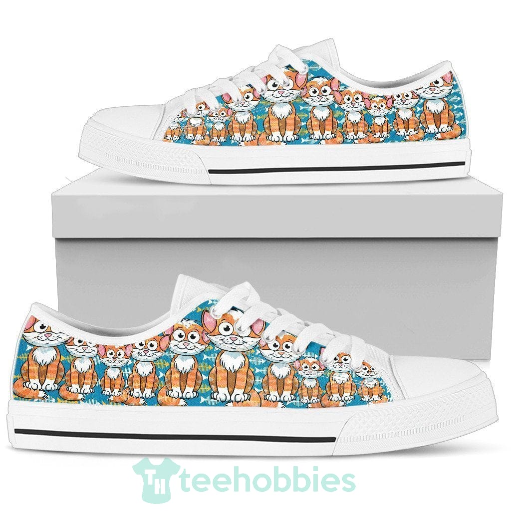 Cute Yellow Cat Sneakers Low Top Shoes For Cat Lover