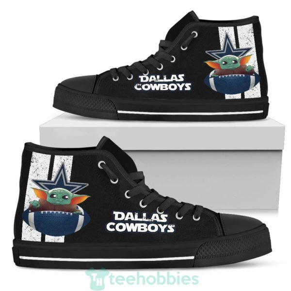 dallas cowboys baby yoda high top shoes 1 1ormj 600x600px Dallas Cowboys Baby Yoda High Top Shoes
