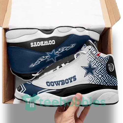 Dallas Cowboys Custom Name White Air Jordan 13 Sneaker Shoes