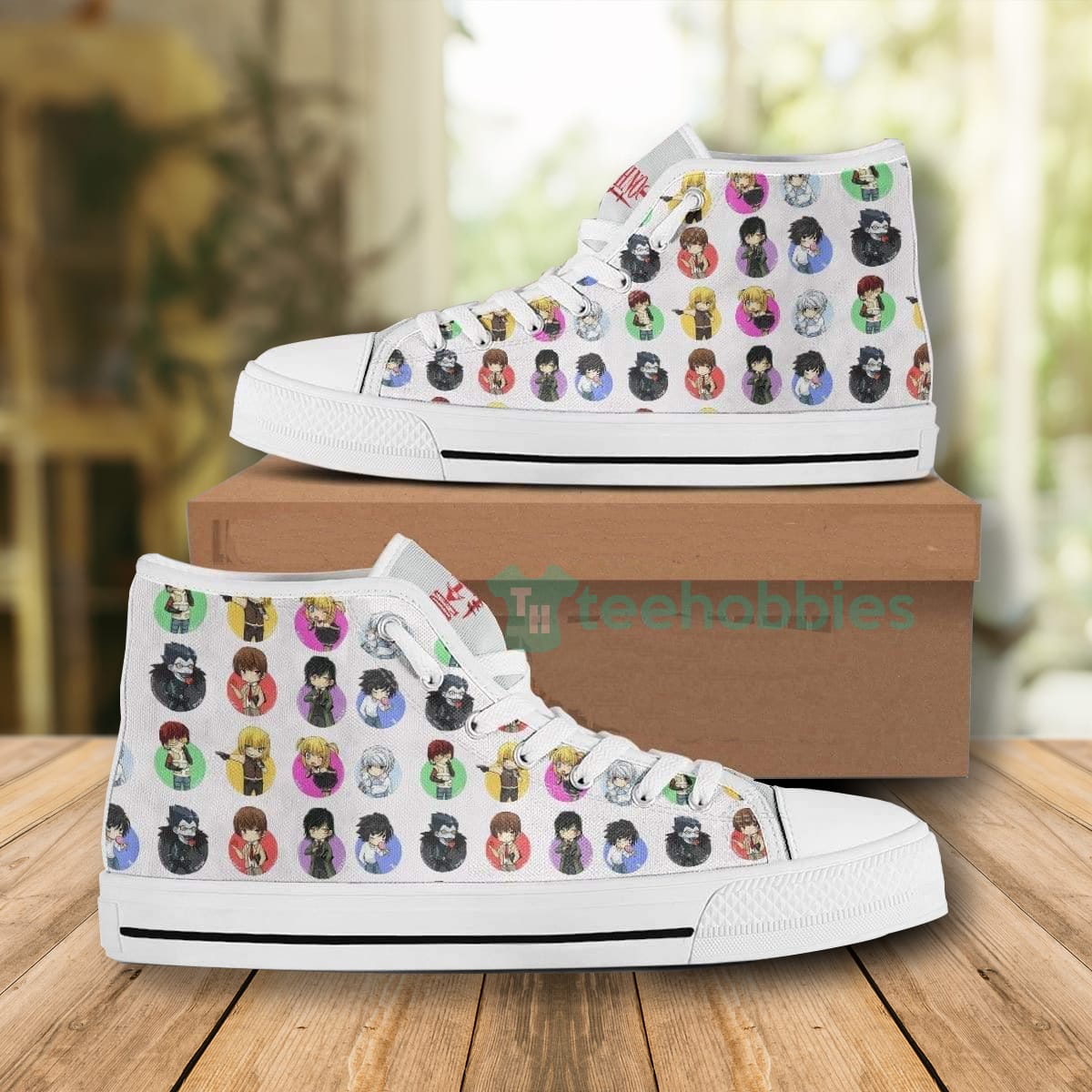 Death Note High Top Canvas Shoes Custom Cute Chibi Face Style