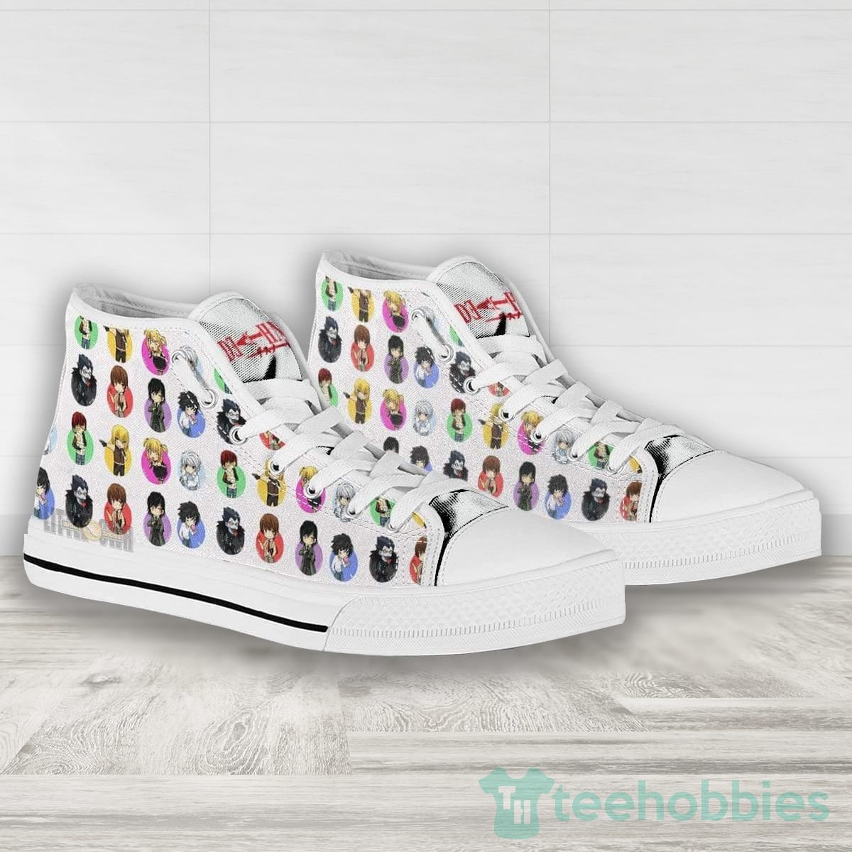 Death Note High Top Canvas Shoes Custom Cute Chibi Face Style Product photo 2