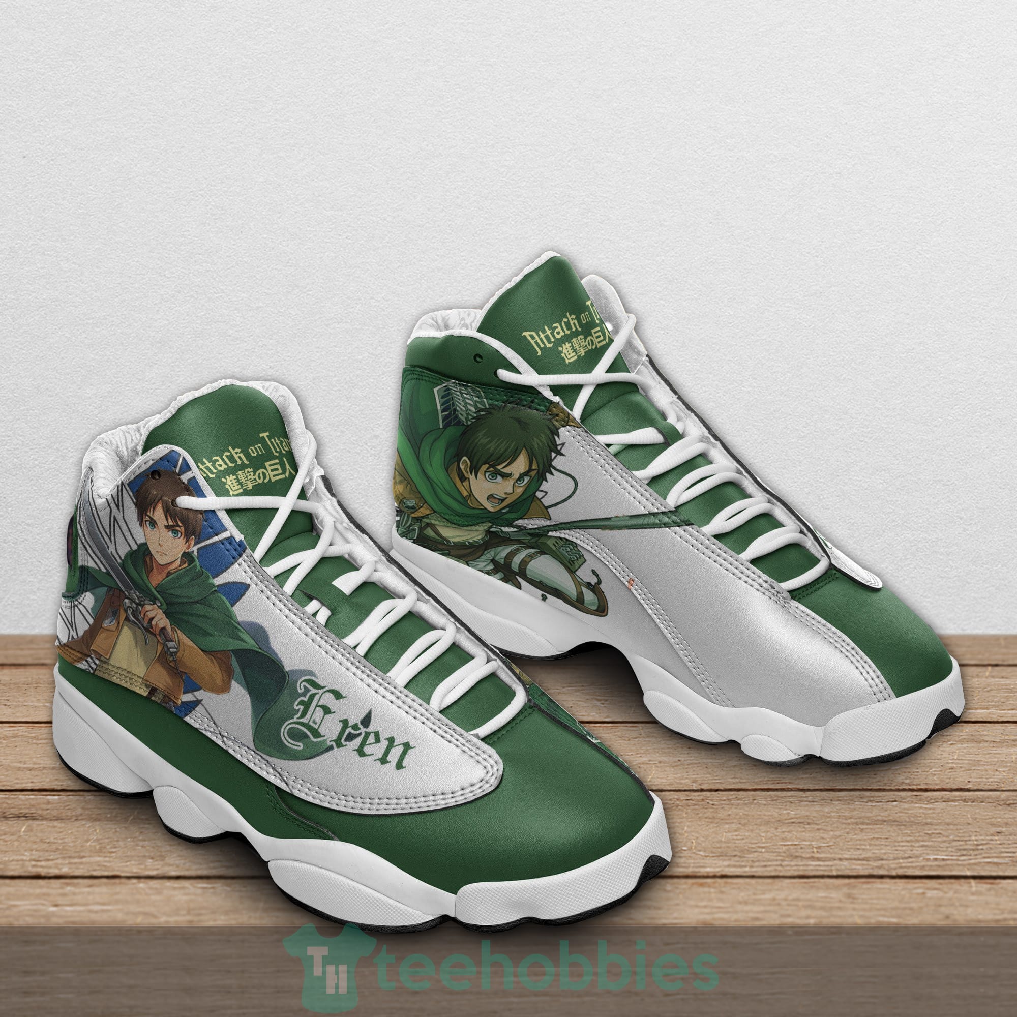 Eren Yeager Custom Attack On Titan Anime Air Jordan 13 Shoes Product photo 2