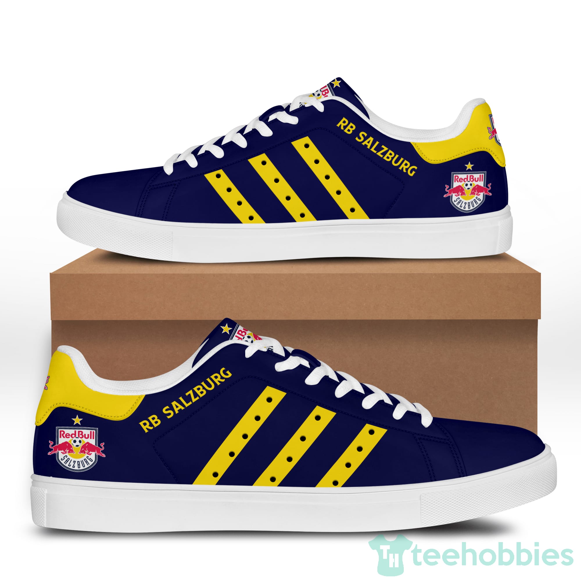Fc Red Bull Salzburg Yellow Striped Low Top Skate Shoes