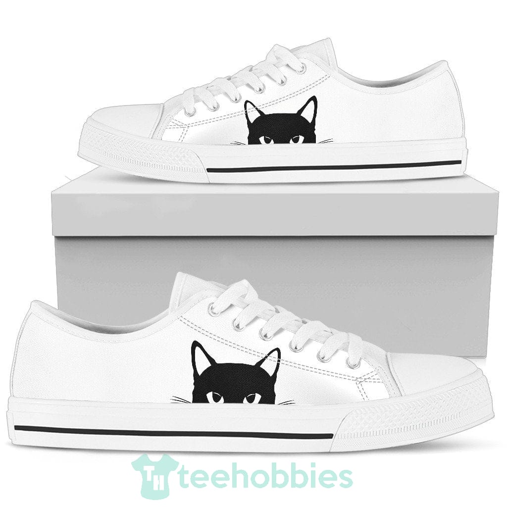 Funny Black Cat Sneakers Low Top Shoes For Cat Lover