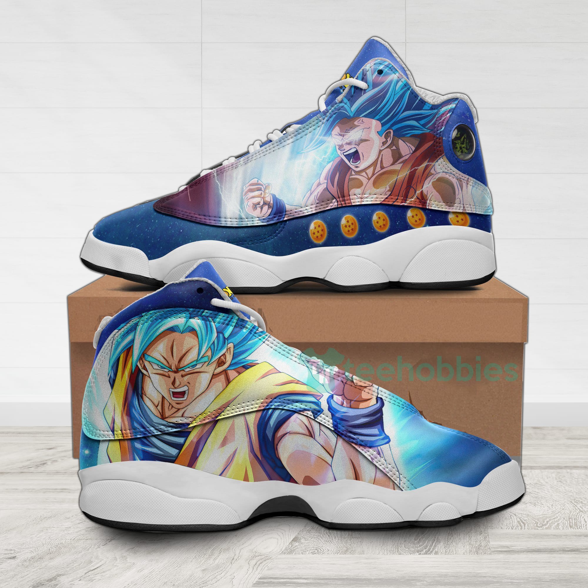 Goku Custom Super Saiyan Blue Dragon Ball Anime Air Jordan 13 Shoes Product photo 1
