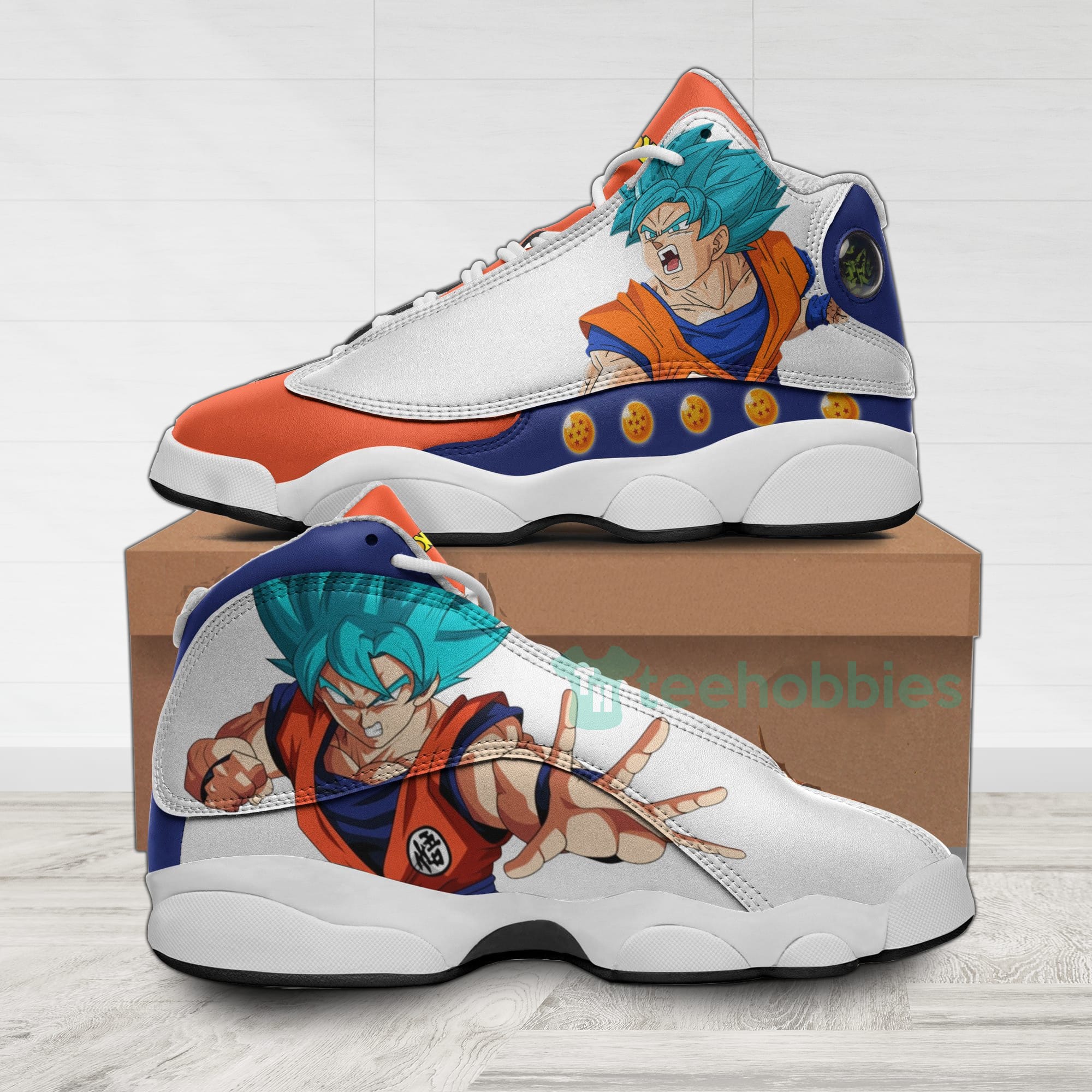 Goku Dragon Ball Custom Super Saiyan Blue Anime Air Jordan 13 Shoes Product photo 1