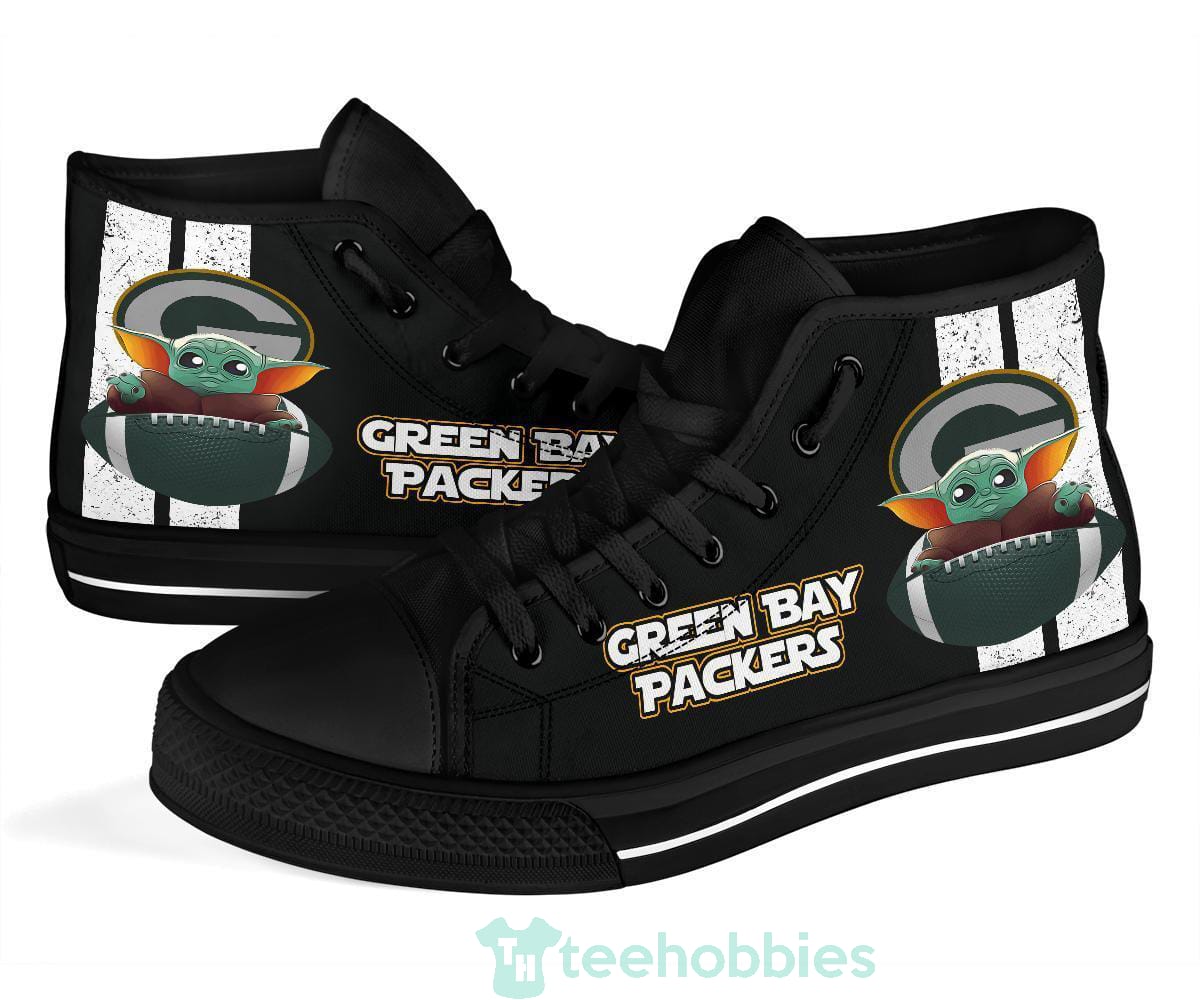Green Bay Packers Sneakers Baby Yoda High Top Shoes Product photo 2