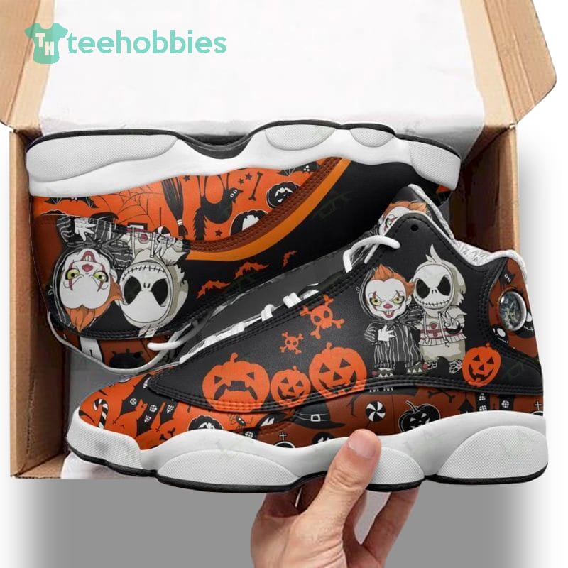 Halloween Jack Pennywise Pumpkin Shoes Form Air Jordan 13 Sneakers Shoes