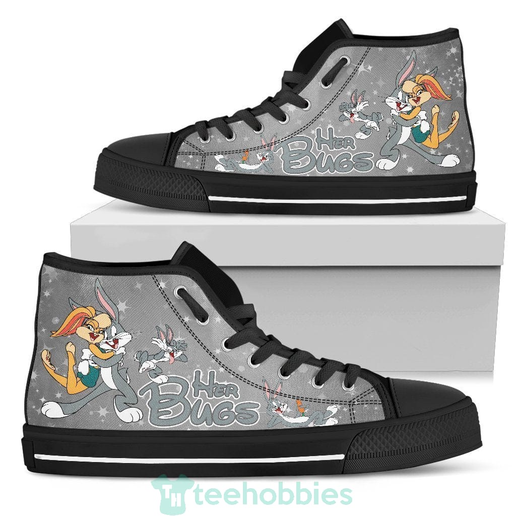 Her Bugs His Lola  Couple Bunny High Top Shoes Product photo 1