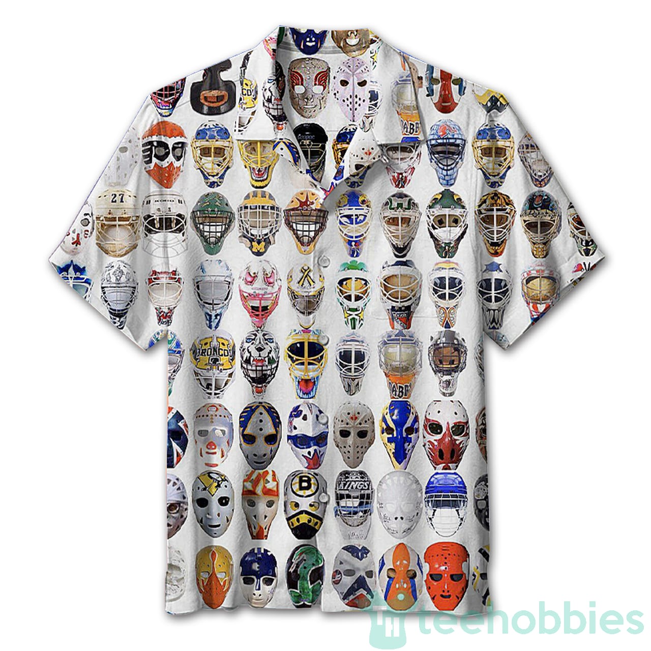 Hockey Goalie Mask Pattern Hawaiian Shirt Product photo 1