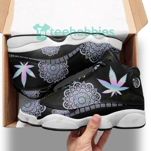 Hologram Mandala Weed Leaf Black Air Jordan 13 Sneaker Shoes