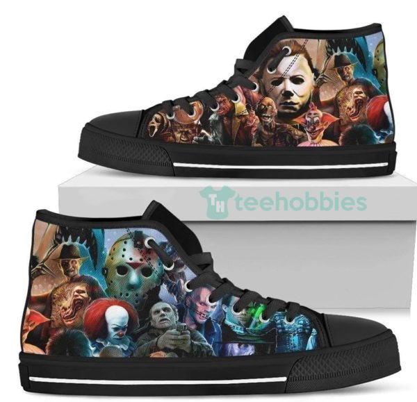 horror characters custom high top shoes for horror fans 2 sgVrJ 600x579px Horror Characters Custom High Top Shoes For Horror Fans