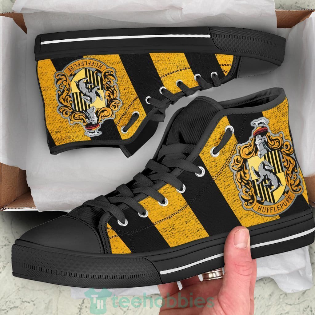 Hufflepuff Sneakers High Top Shoes Harry Potter Fan Gift