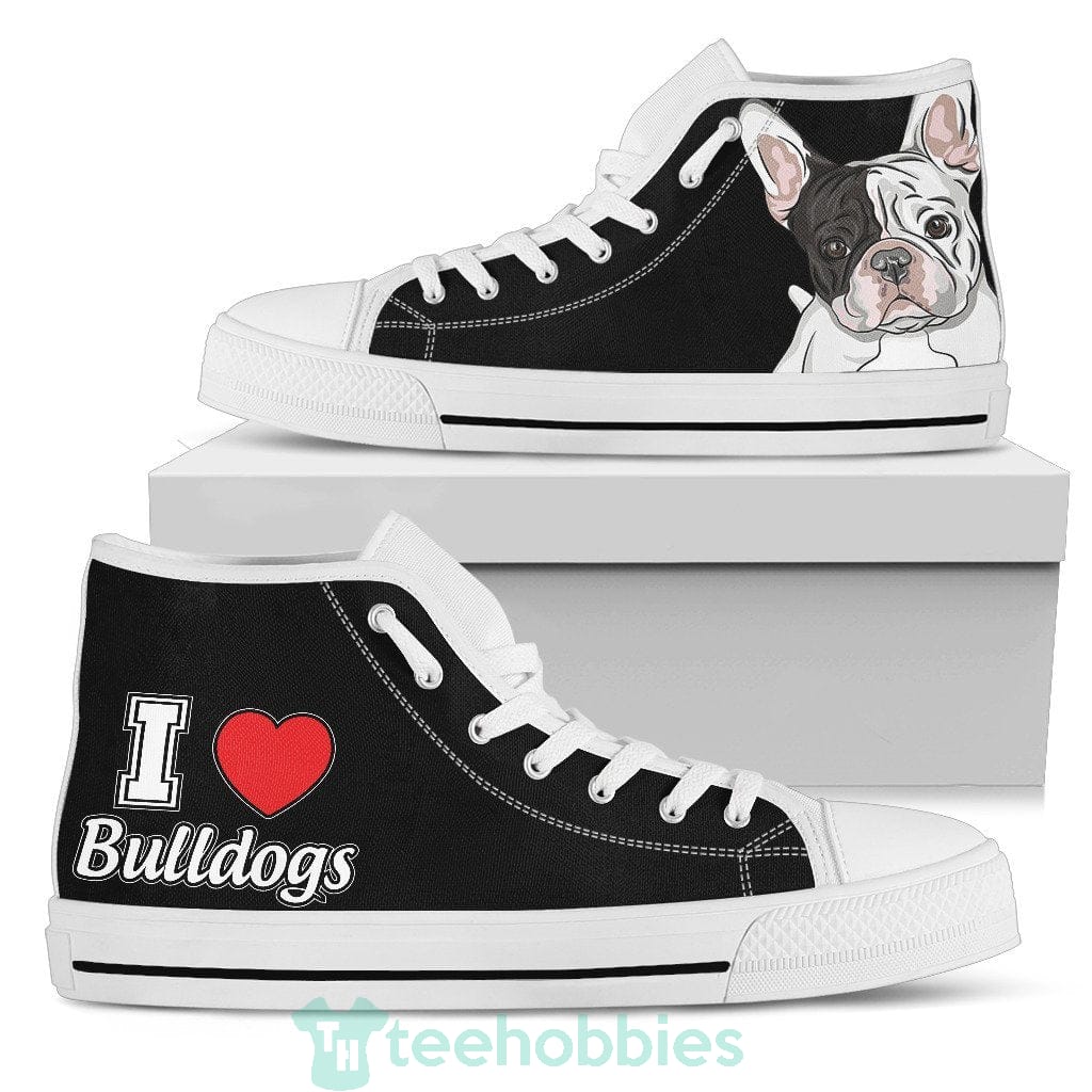 I Love French Bulldog Sneakers High Top Shoes