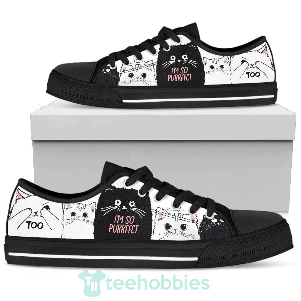 I'm So Purrfect Cat Sneakers Low Top Shoes For Cat Lover