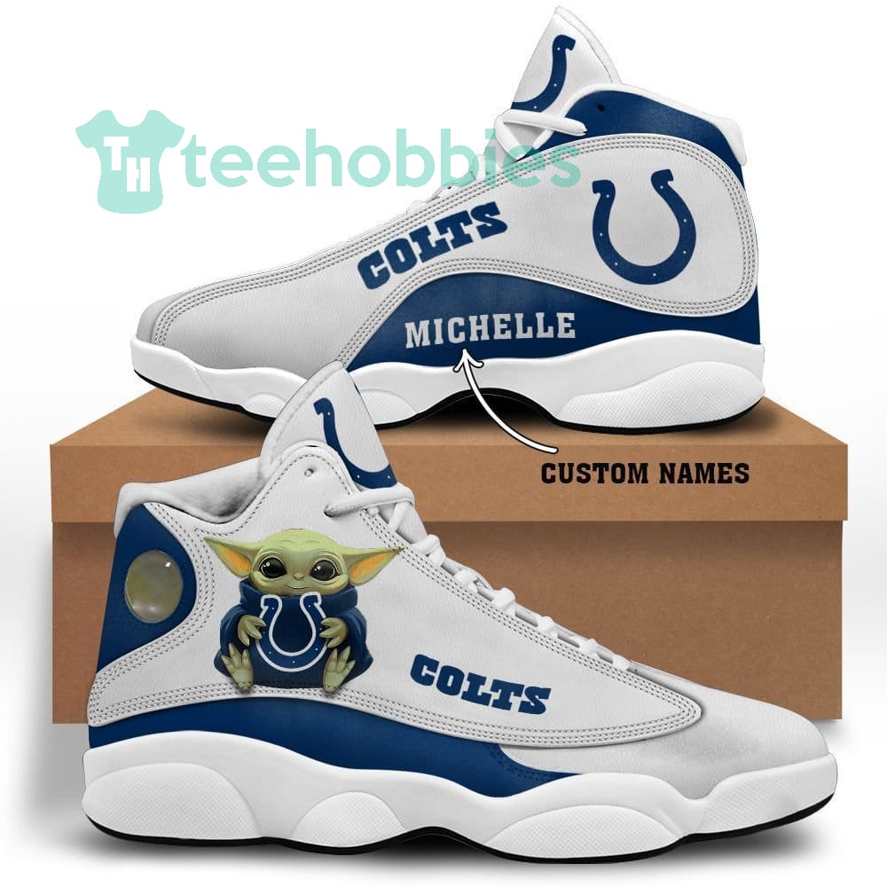 Indianapolis Colts Grogu Baby Yoda Custom Name Air Jordan 13 Unisex Shoes
