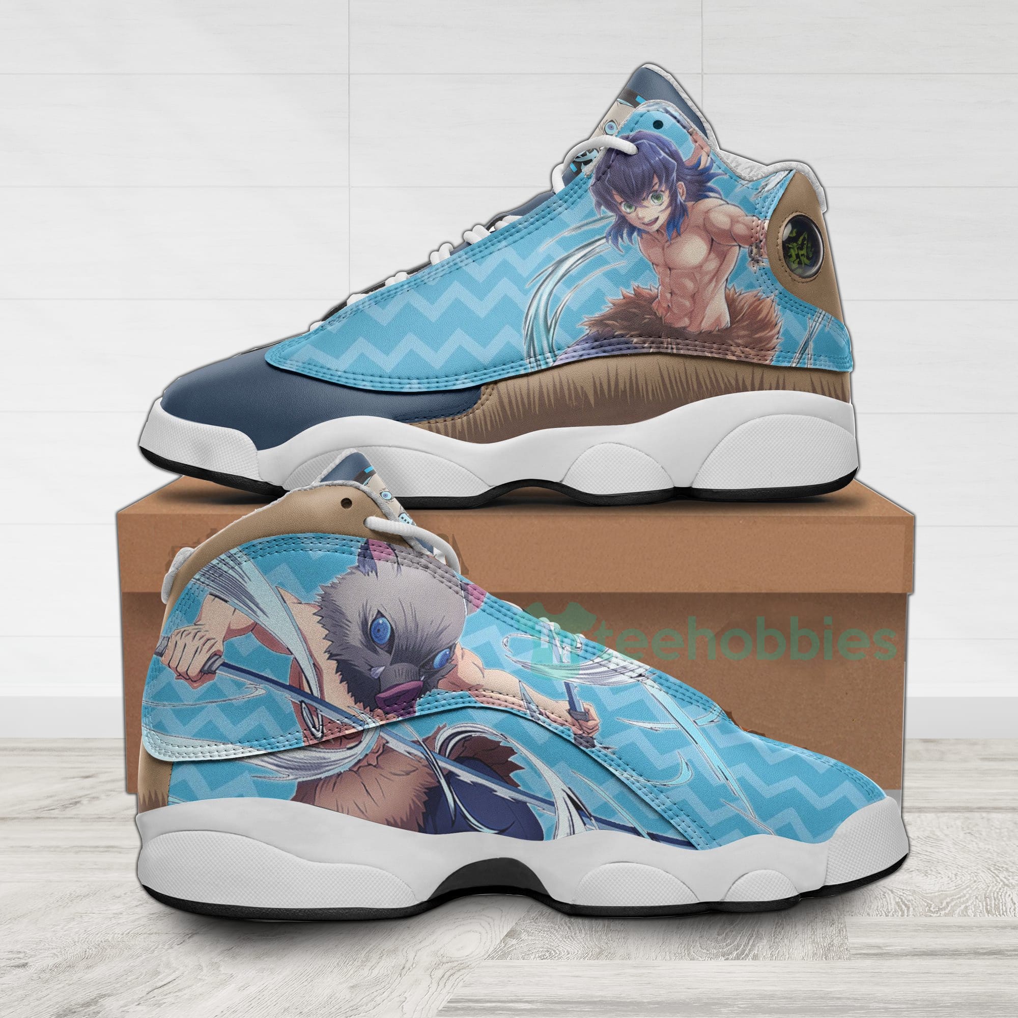 Inosuke Hashibira Custom KNY Anime Air Jordan 13 Shoes