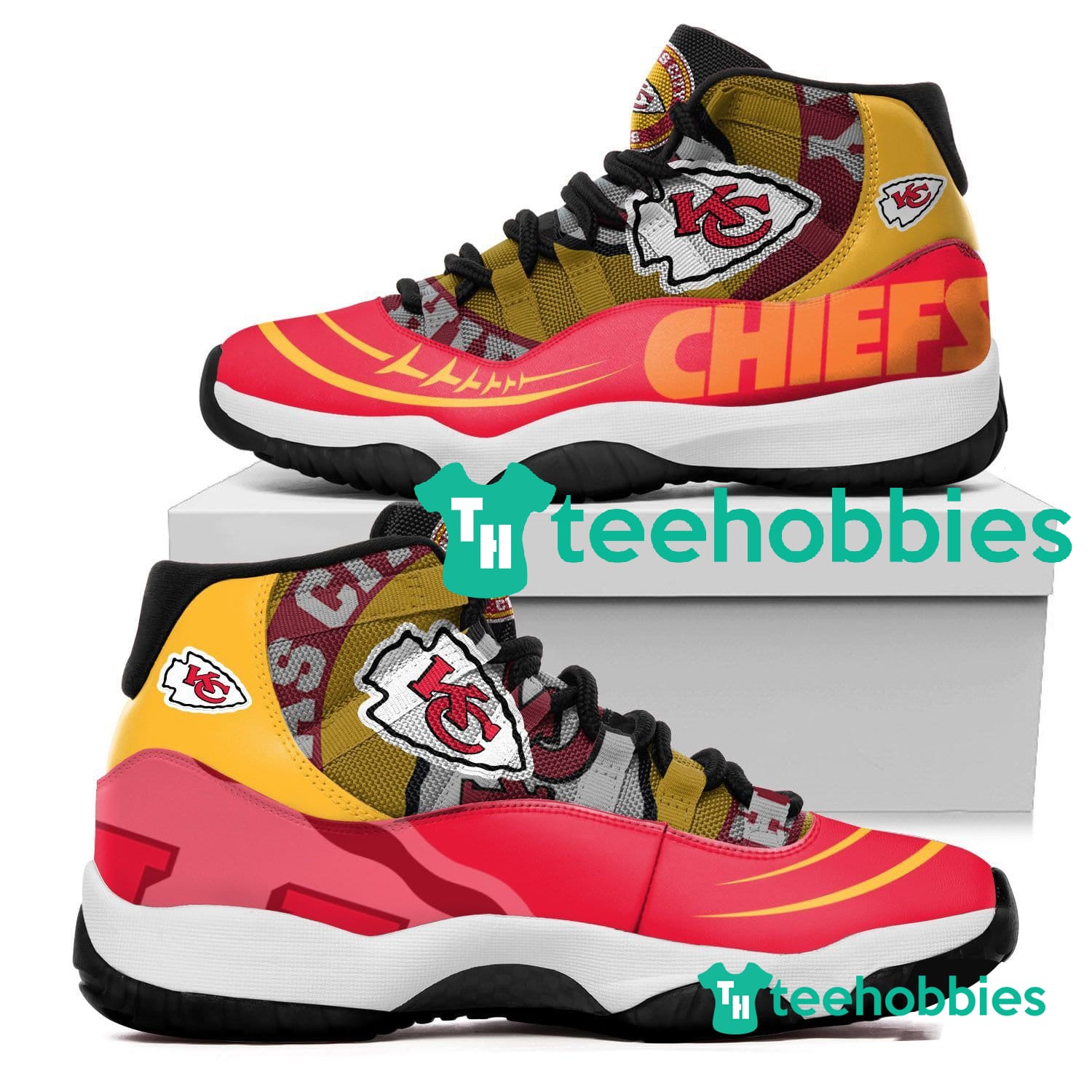 Kansas City Chiefs New Air Jordan 11 Sneakers Shoes Concord Bred Retro Design Men Women