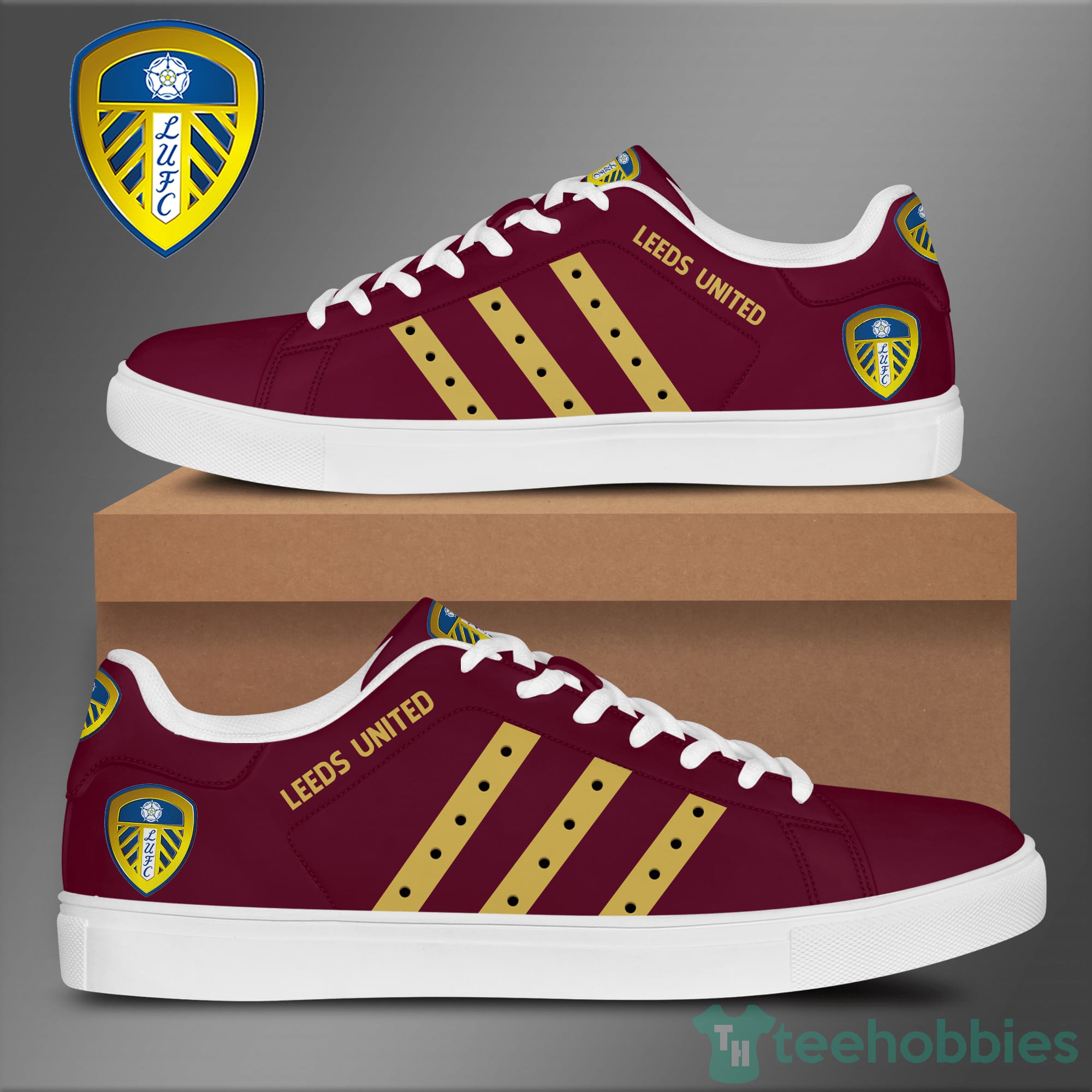 Leeds United F.C Cardinal Red Low Top Skate Shoes Product photo 1