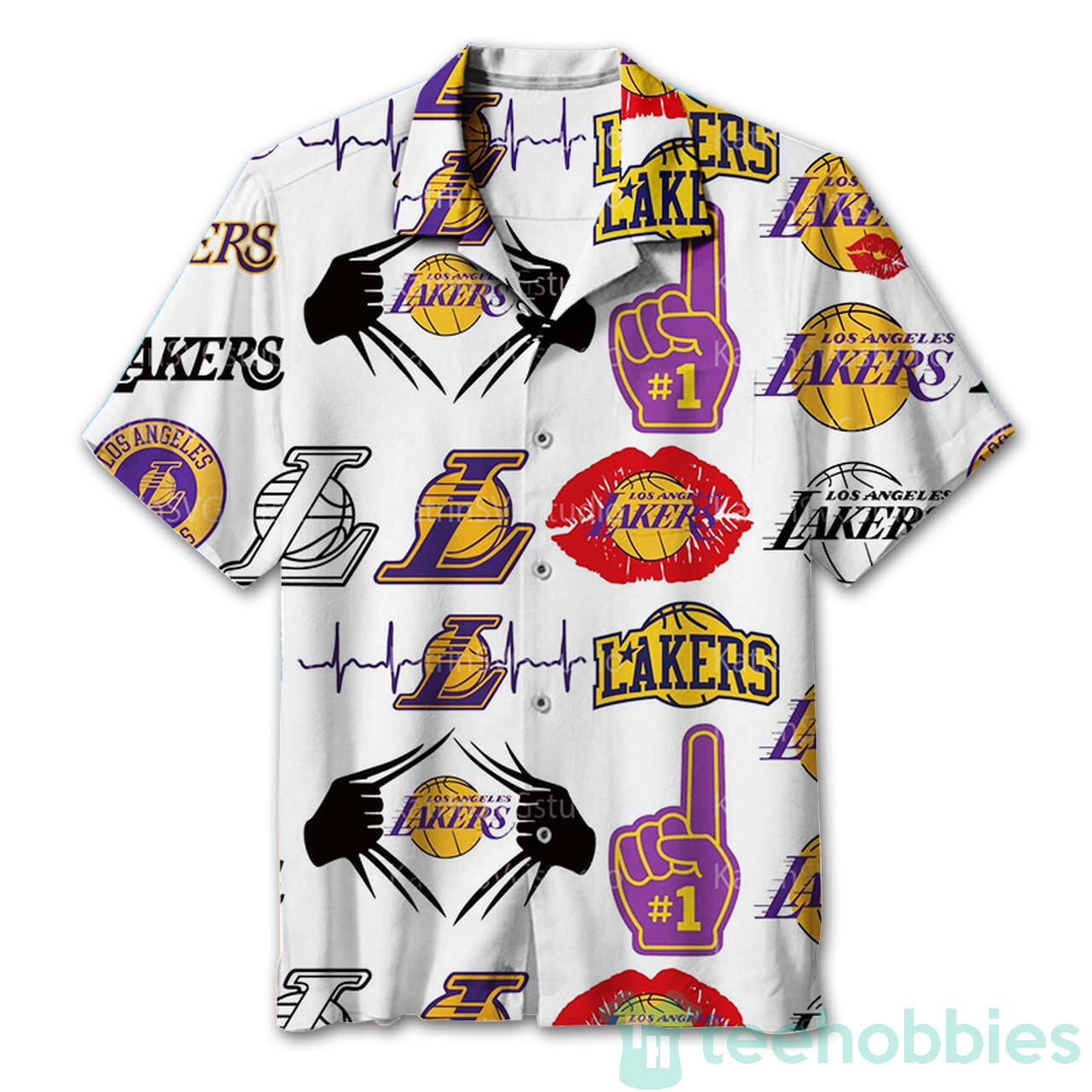 Los Angeles Lakers Vintage Hawaiian Shirt Product photo 1