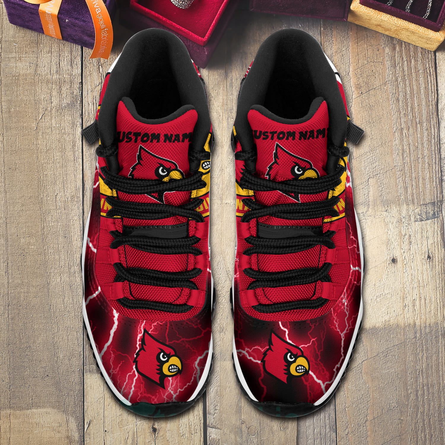 Louisville Cardinals Custom Air Jordan 11 Shoes Gifts Product photo 2