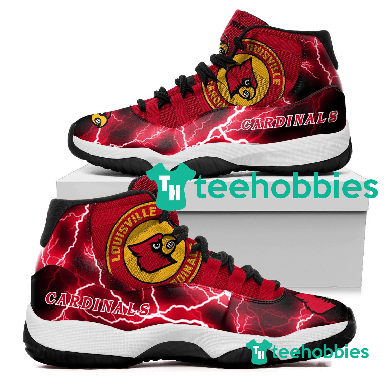Louisville Cardinals Custom Name Air Jordan 11 Shoes Sneakers Mens Womens Personalized Gifts Product photo 1