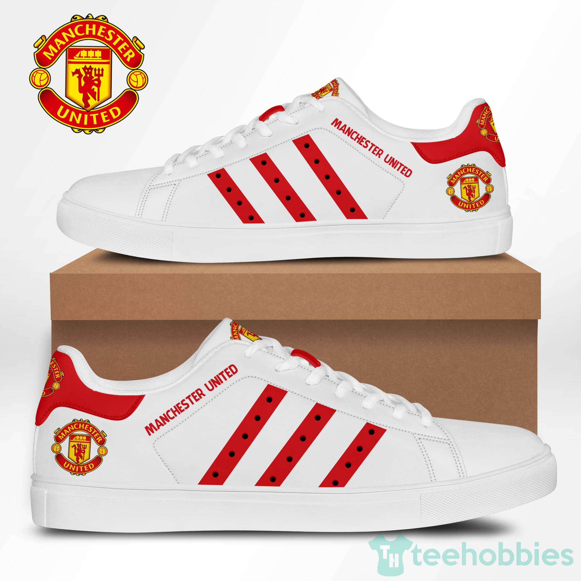 Manchester United Fc White Low Top Skate Shoes Product photo 1