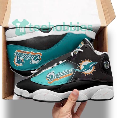 Miami Dolphins Black And Green Air Jordan 13 Sneaker Shoes